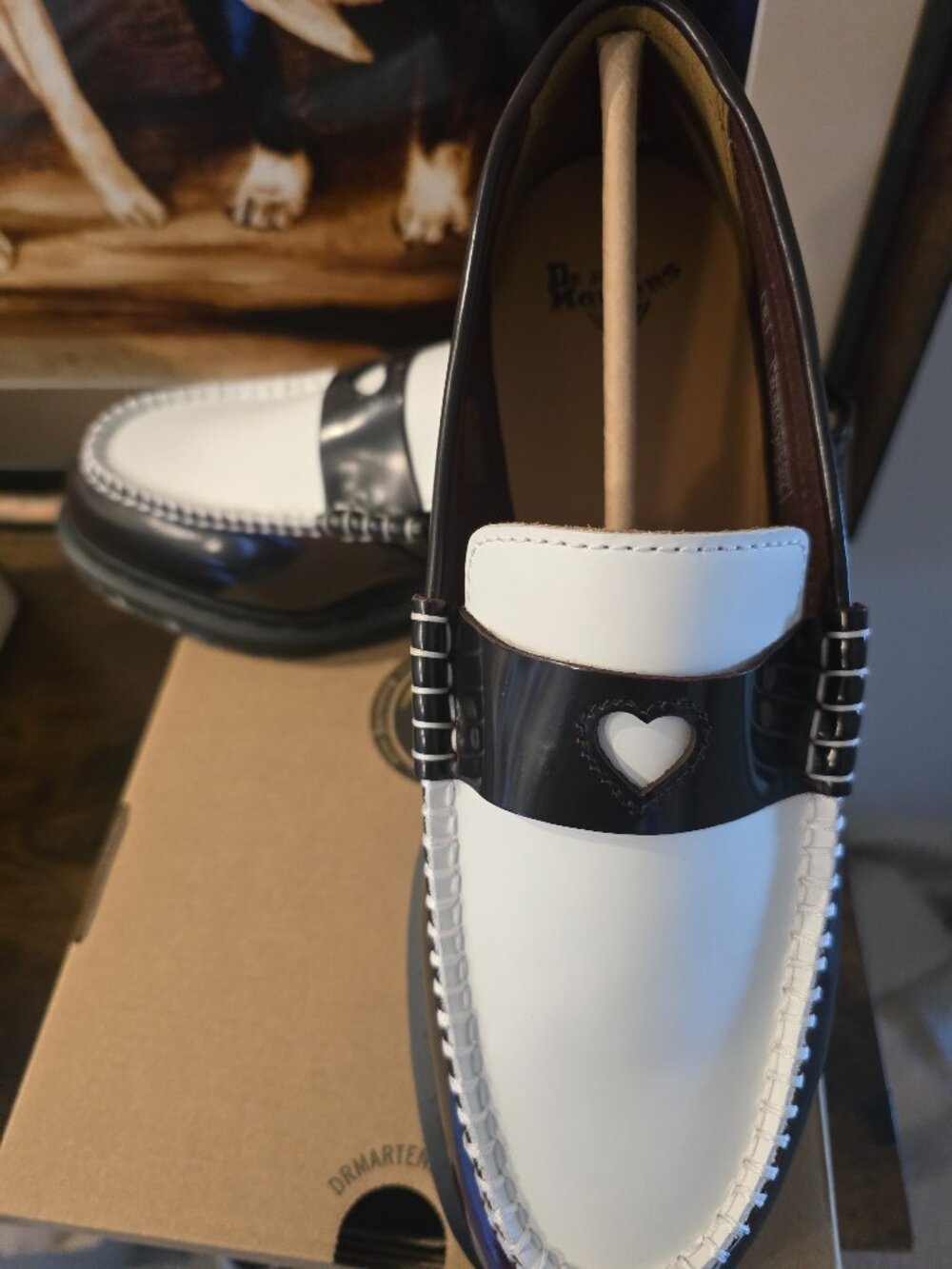 DR. Martens Penton Heart Loafer 42594600 Cherry Red White Rub Off Men's 10 NEW